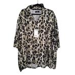 Heren overhemd panterprint creme khaki XL, Nieuw, Halswijdte 43/44 (XL), Groen, C&A