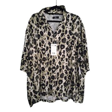 Heren overhemd panterprint creme khaki XL beschikbaar voor biedingen