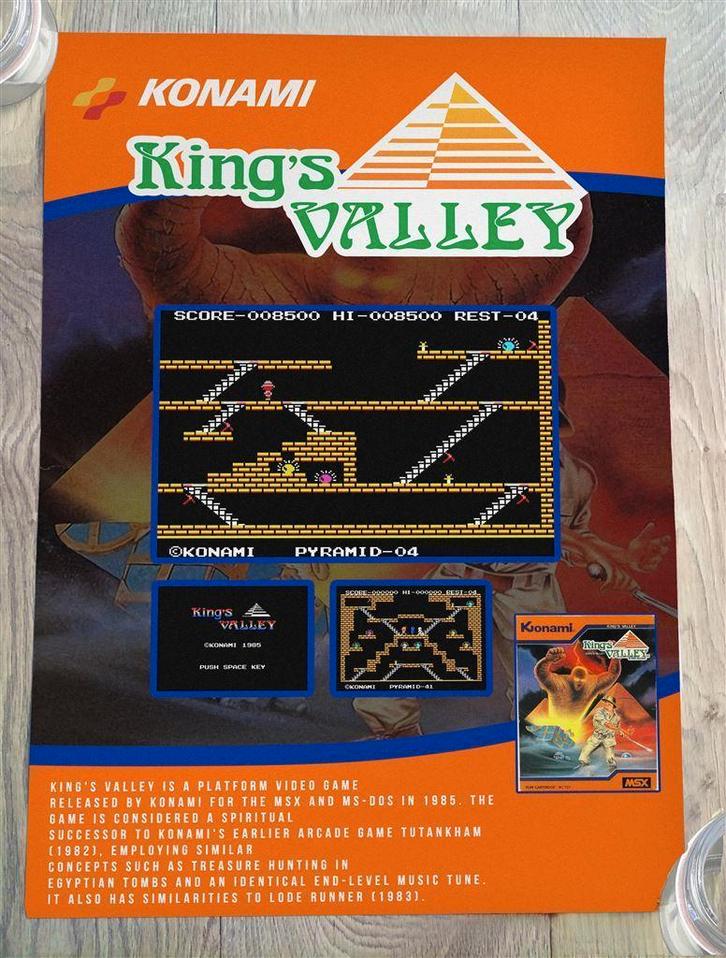 KING'S Valley MSX Konami Poster 40x60cm, Verzamelen, Posters, Nieuw, Film en Tv, A1 t/m A3, Ophalen of Verzenden