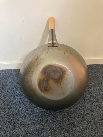 Wokpan met Platte Bodem – Ø33 cm – Staal beschikbaar voor biedingen