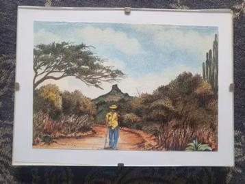prent drukwerk Willemstad Curacao John Baselmans beschikbaar voor biedingen