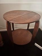 Antieke Houten Bijzettafel, Huis en Inrichting, Minder dan 55 cm, Gebruikt, Rond, Hout