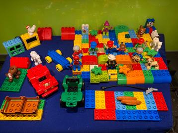 Grote LEGO DUPLO set met voertuigen, dieren & figuren beschikbaar voor biedingen