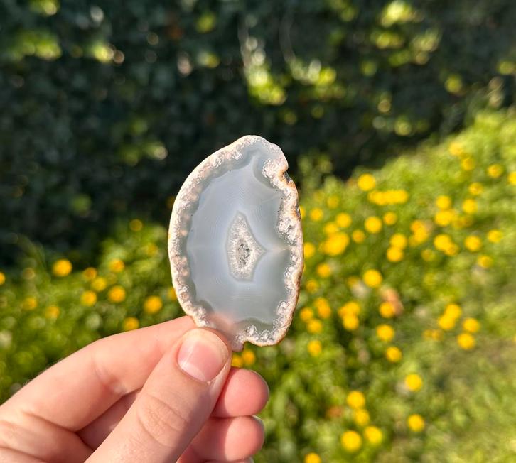 Prachtig agaat schijfje, Verzamelen, Mineralen en Fossielen, Ophalen of Verzenden