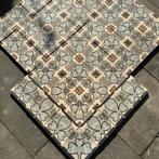 Antieke tegels klaverpatroon, Gebruikt, Verzenden, Keramiek, Minder dan 20 cm
