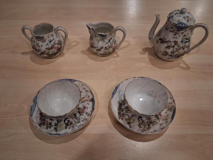 Antiek Eierschaal Porselein Servies - 春光, Huis en Inrichting, Keuken | Servies, Gebruikt, Kop(pen) en/of Schotel(s), Overige stijlen