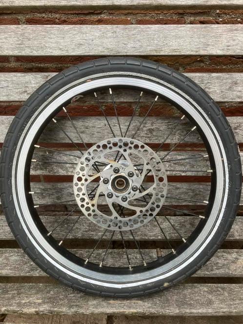 Net Strida voorwiel velg wiel voor spaakwiel m. remschijf, Fietsen en Brommers, Fietsonderdelen, Gebruikt, Algemeen, Wiel, Ophalen of Verzenden