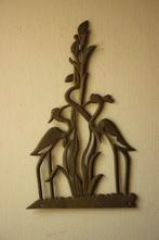 Vintage messing wanddecoratie vogels, Ophalen of Verzenden, Gebruikt