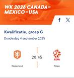 Nederland - Polen | Tickets naast elkaar, Tickets en Kaartjes, Twee personen, September