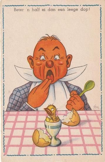 HUMOR MAN KUIKEN JAREN 40 ZEER MOOIE OUDE KAART KJ387 beschikbaar voor biedingen