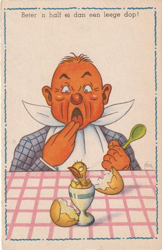 HUMOR MAN KUIKEN JAREN 40 ZEER MOOIE OUDE KAART KJ387, Verzamelen, Ansichtkaarten | Themakaarten, Ongelopen, 1940 tot 1960, Overige thema's