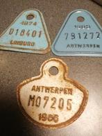 3 OUDE BELGISCHE RIJWIEL BELASTING PLAATJES ALS SET VAN 3, Ophalen of Verzenden