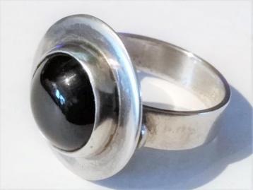 Sterling Zilveren onyx ring, #925 Lady ring, Size:19,5 mm beschikbaar voor biedingen