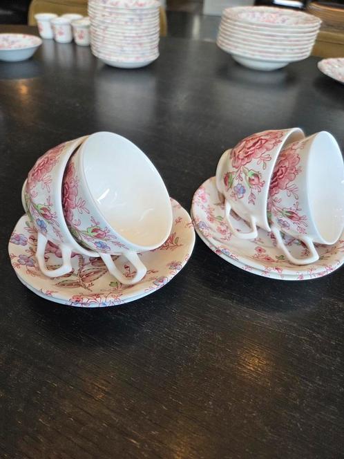 Johnson Brothers Rose Chintz Theekopjes (4), Antiek en Kunst, Antiek | Servies los, Ophalen of Verzenden