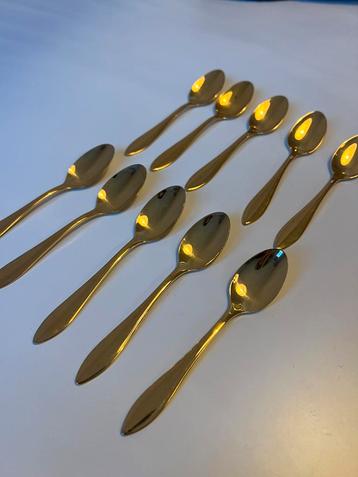 10x NIEUW goudkleurig theelepel roestvrij staal Nivella beschikbaar voor biedingen