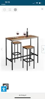Bartafel met twee barkrukken, Ophalen, Zo goed als nieuw, Inclusief barstoelen
