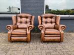 Twee prachtige Springvale Chesterfield fauteuils bruin, Huis en Inrichting, Fauteuils, Ophalen of Verzenden, Gebruikt, 75 tot 100 cm