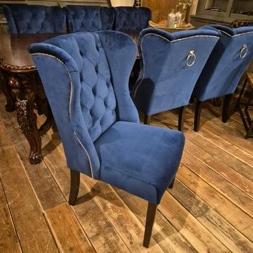 26164 Eetkamerstoel Chesterfield Blauw beschikbaar voor biedingen