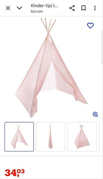 Bieden Roze tipi tent - Zo goed als nieuw! beschikbaar voor biedingen