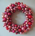 Krans Koper Rood Roze Paarse Kerstballen Kerstkrans 54 cm, Ophalen of Verzenden, Nieuw