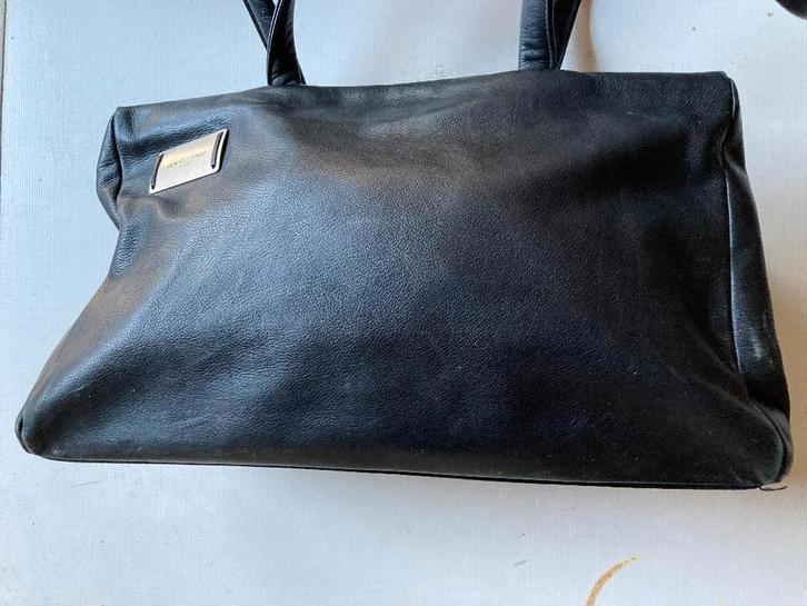 Leren Handtas Renato Angi., Sieraden, Tassen en Uiterlijk, Tassen | Damestassen, Zo goed als nieuw, Handtas, Zwart, Ophalen of Verzenden