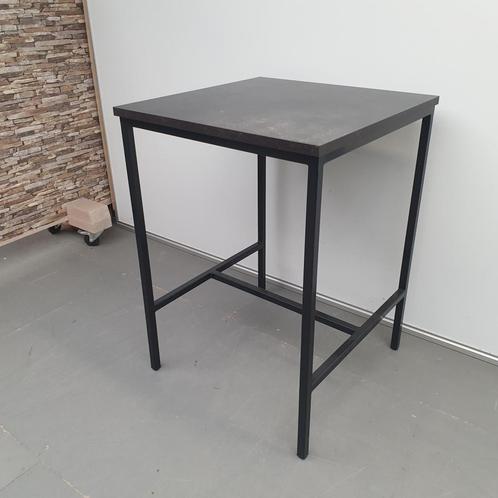 Hoge bartafel met houten blad - 110x80x80 cm, Huis en Inrichting, Tafels | Statafels, Gebruikt