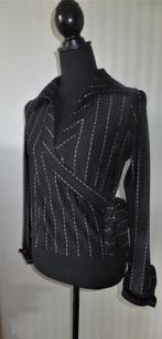 Luxe zwart witte blouse / top voor een zakelijke uitstraling, Zwart, Zo goed als nieuw, Maat 36 (S), Verzenden