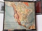 Schoolkaart Noord Amerika, Antiek en Kunst, Antiek | Schoolplaten, Ophalen of Verzenden, Aardrijkskunde