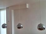 Retro vintage chromen bollampen hanglamp, Ophalen of Verzenden, Gebruikt, Metaal, Minder dan 50 cm