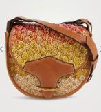 Isabel Marant tas schoudertas leer raffia, Ophalen of Verzenden, Zo goed als nieuw, Zilver, Dame