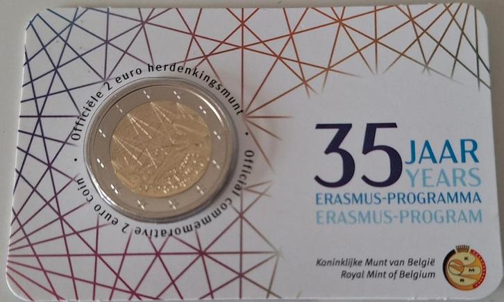 België coincard 2022 - 35 Jaar Erasmus Programma - Vlaams, Postzegels en Munten, Munten | Europa | Euromunten, Setje, 2 euro, België