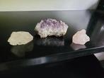 Gouden driehoek rozenkwarts amethist bergkristal, Verzamelen, Mineralen en Fossielen, Ophalen of Verzenden, Mineraal