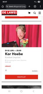 Kor hoebe in drachten de lawei, Tickets en Kaartjes, Twee personen