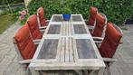 Teak houten Tuinset Compleet 6-delig, Tuin en Terras, Ophalen, Gebruikt, 6 zitplaatsen, Teakhout