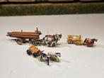 3x wagens met paarden N spoor modeltrein 1:160, Hobby en Vrije tijd, Modeltreinen | N-Spoor, Overige merken, Gebruikt, Gelijkstroom of Wisselstroom
