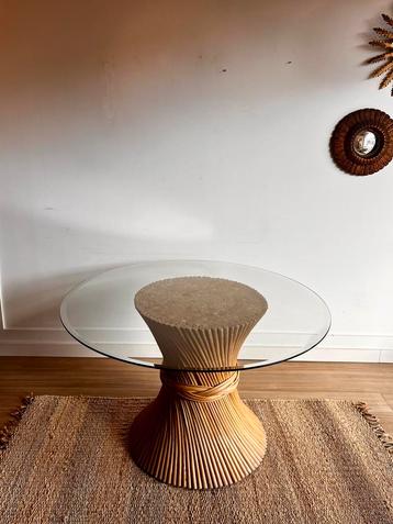 Bamboe rotan eettafel McGuire Mid Century Vintage beschikbaar voor biedingen