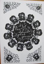 knipkunst op ansichtkaart - bloemenkrans - geluk gewenst, Ophalen of Verzenden, 1960 tot 1980, Gelopen, Overige thema's