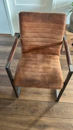 Eetkamerstoel cognac kleur, slede 2 stuks, Huis en Inrichting, Stoelen, Ophalen, Overige materialen, Gebruikt, Twee