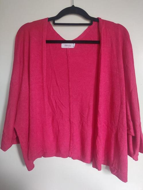 Frambozenrood bolerovestje vleermuismouwen Paprika mt L/XL, Kleding | Dames, Grote Maten, Zo goed als nieuw, Trui of Vest, Rood