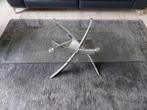 Salontafel glas met chroom onderstel ZGAN, Huis en Inrichting, Ophalen, 100 tot 150 cm, 50 tot 100 cm, Minder dan 50 cm