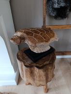 Teakhouten decoratie schildpad op sokkel nieuw, Ophalen of Verzenden, Nieuw