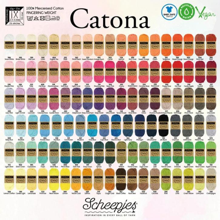 Scheepjes Catona katoen haakgaren in diverse kleuren, Hobby en Vrije tijd, Breien en Haken, Nieuw, Haken, Patroon of Boek, Ophalen of Verzenden