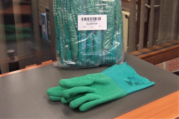 Latex werkhandschoenen pak 12 paar, Tuin en Terras, Werkkleding, Nieuw, Heren, Handschoenen, Ophalen