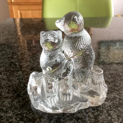 Beeld, glas, ijsbeer, Bergdala, Zweden, 1970, vintage, Antiek en Kunst, Antiek | Glas en Kristal, Ophalen