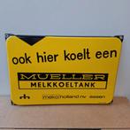Emaille bord van Mueller melkkoeltank - Langcat, Antiek en Kunst, Ophalen of Verzenden