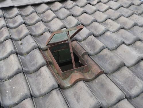 Dakpannen veranda incl. brocante 4-pans dakraam gietijzer, Doe-het-zelf en Verbouw, Dakpannen en Dakbedekking, Gebruikt, Dakpannen