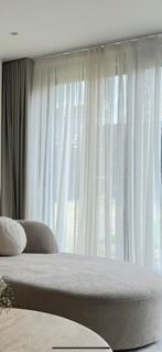 Beige Vitrage inbetween Gordijnen - Japandi Linnen Structuur, Huis en Inrichting, Ophalen of Verzenden, Zo goed als nieuw, Beige