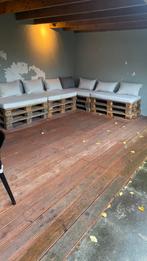 Pallet bank includief kussens, Ophalen, Gebruikt, Hout