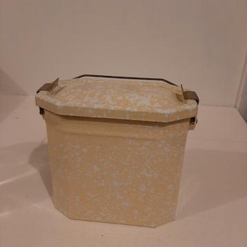 Vintage Emaille Lunchbox met Binnenbak beschikbaar voor biedingen
