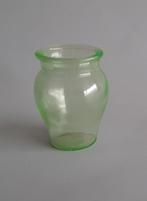 Zeldzaam, Anna groen Uranium glazen mosterd potje., Antiek en Kunst, Antiek | Glas en Kristal, Ophalen of Verzenden